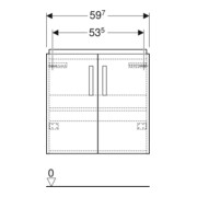 Geberit Waschtischunterschrank Renova Compact 59,7x60,5x39,7cm, 2 T, h.-gr./l. hochgl.-2