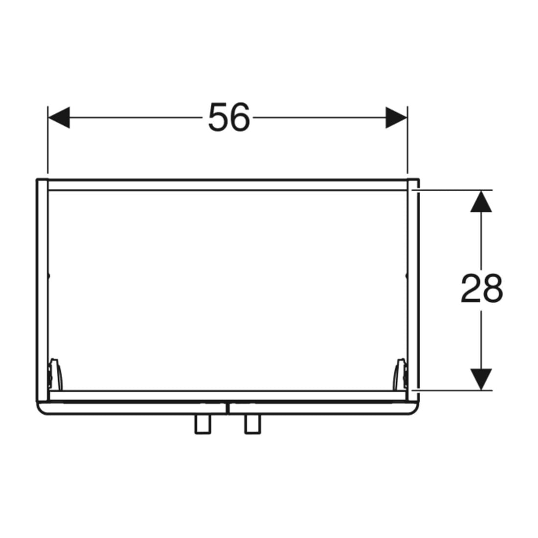 Geberit Waschtischunterschrank Renova Compact 59,7x60,5x39,7cm, 2 T, h.-gr./l. hochgl.