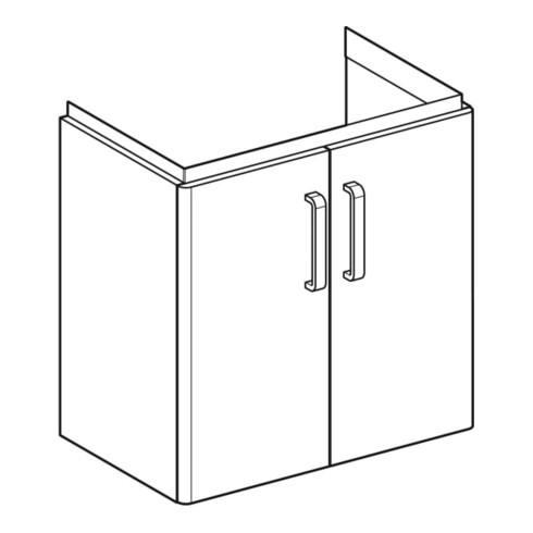 Geberit Waschtischunterschrank Renova Compact 59,7x60,5x39,7cm, 2 T, w/lack. hochgl.