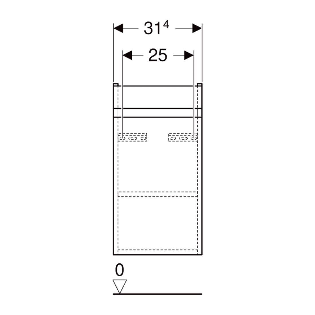 Geberit Waschtischunterschrank Renova Plan 31,4x60,5x22cm, 1 T, k, N he, F. strukt.