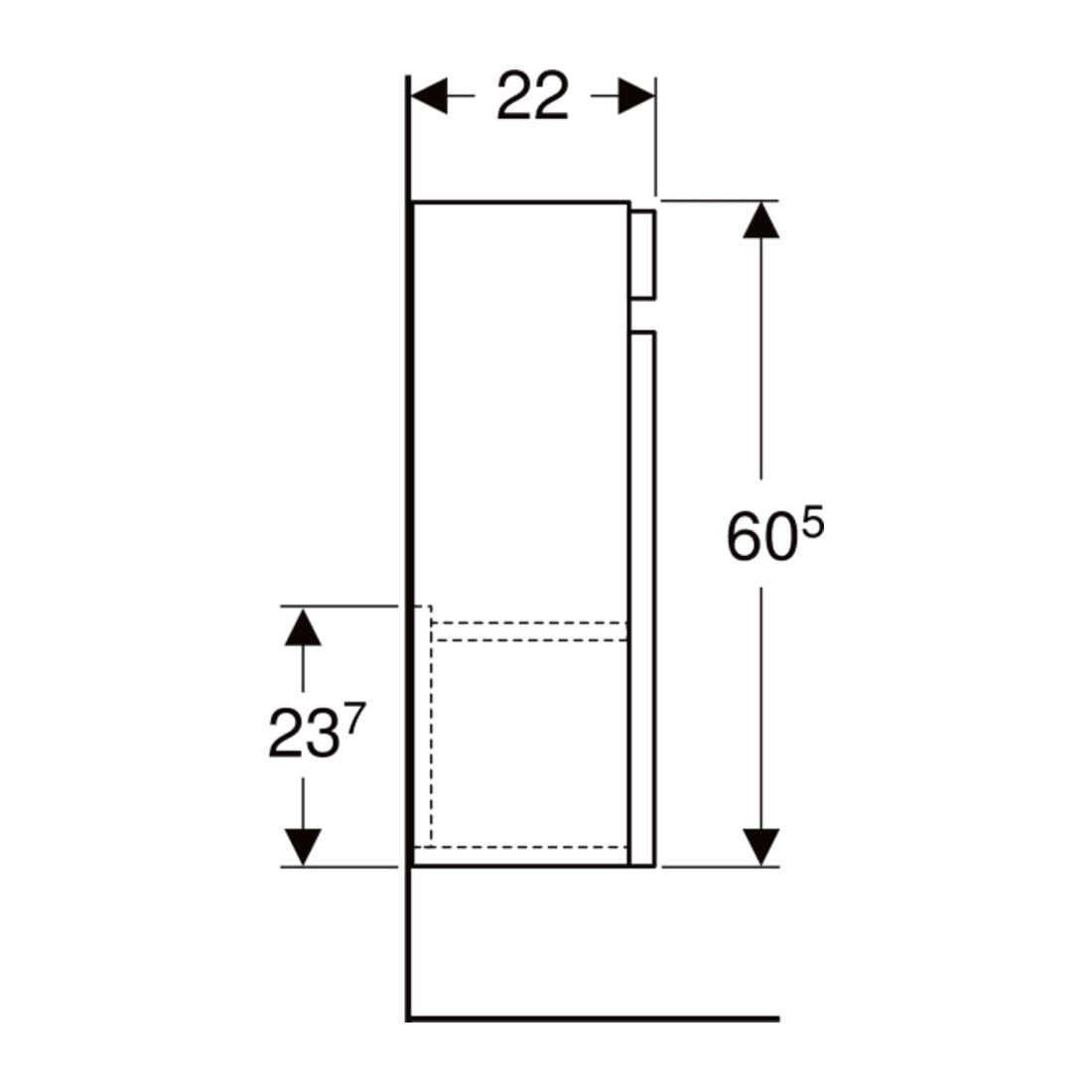 Geberit Waschtischunterschrank Renova Plan 31,4x60,5x22cm, 1 T, k, w, lack. hochgl.