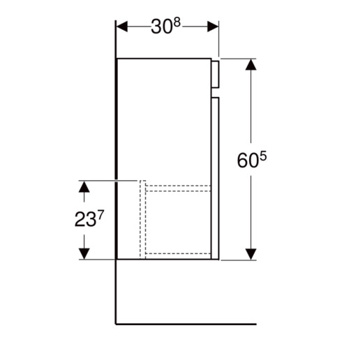 Geberit Waschtischunterschrank Renova Plan 38,4x60,5x30,8cm, 1 T., la., lack. matt