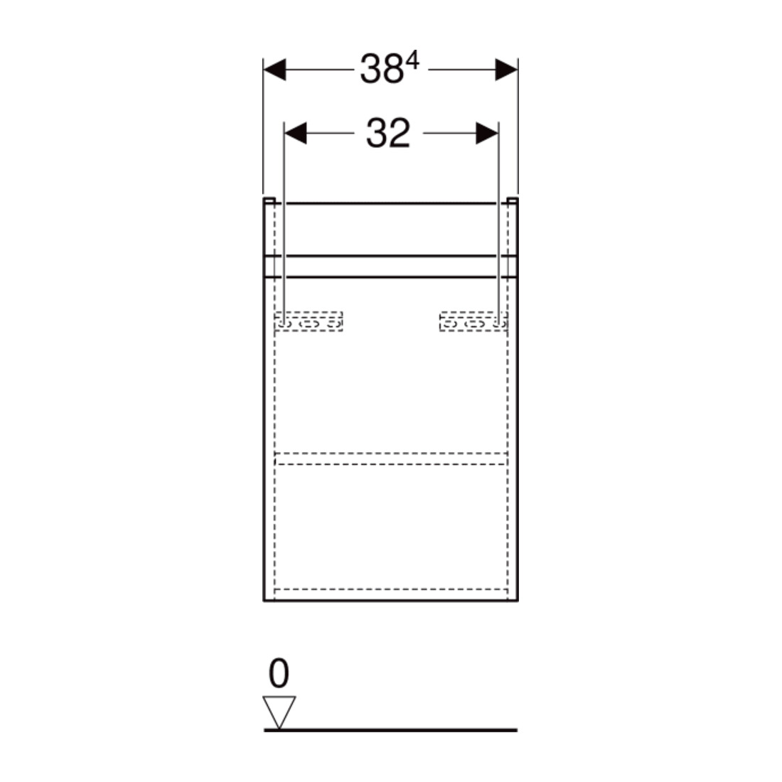 Geberit Waschtischunterschrank Renova Plan 38,4x60,5x30,8cm, 1 T., la., lack. matt