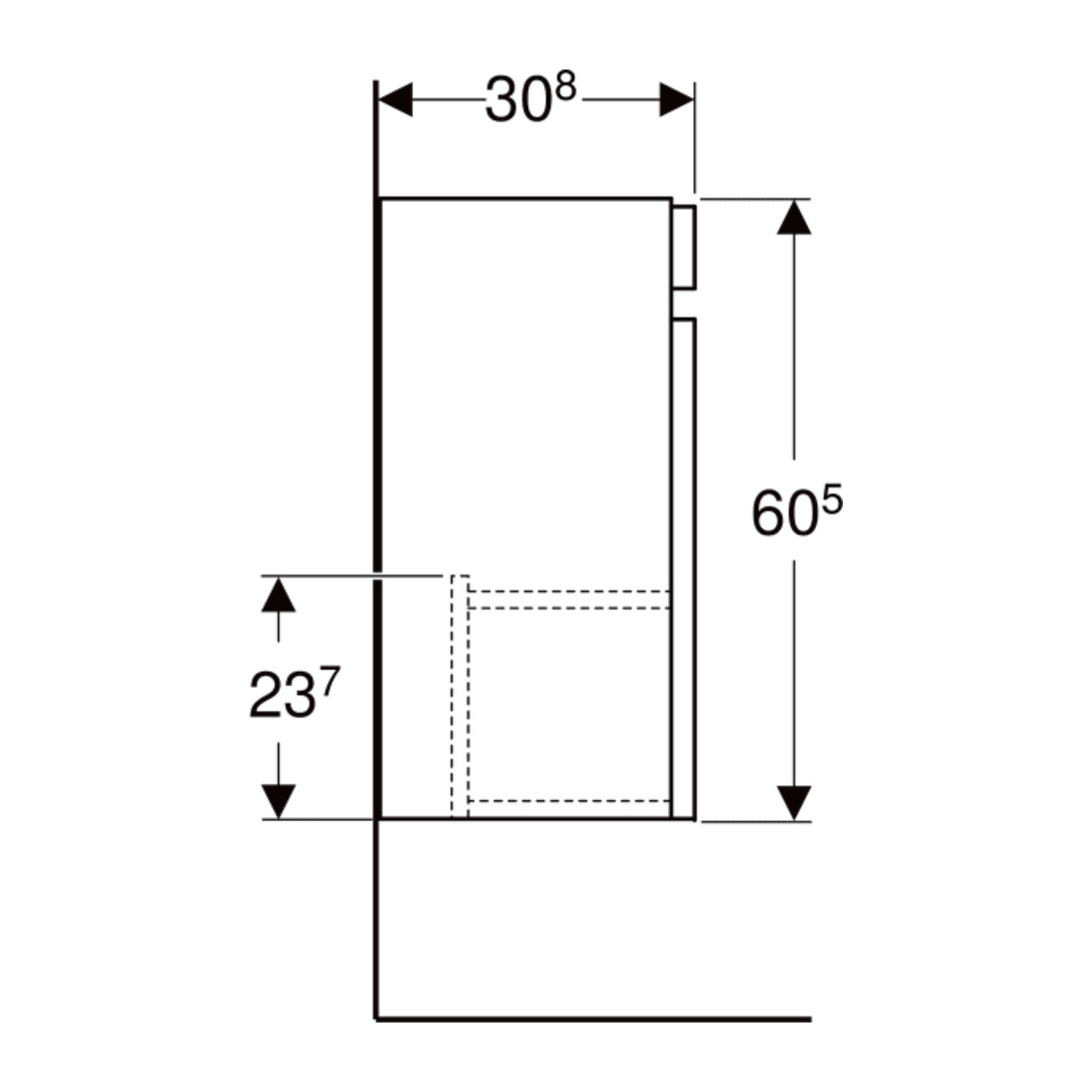 Geberit Waschtischunterschrank Renova Plan 38,4x60,5x30,8cm, 1 T, N he, F. strukt.