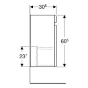 Geberit Waschtischunterschrank Renova Plan 38,4x60,5x30,8cm, 1 T, Nussb, F. strukt.-2
