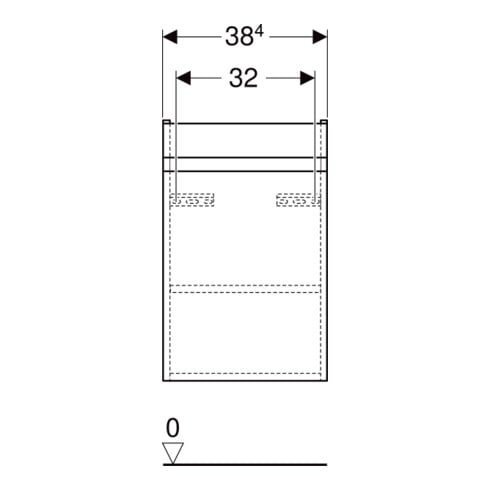 Geberit Waschtischunterschrank Renova Plan 38,4x60,5x30,8cm, 1 T, Nussb, F. strukt.