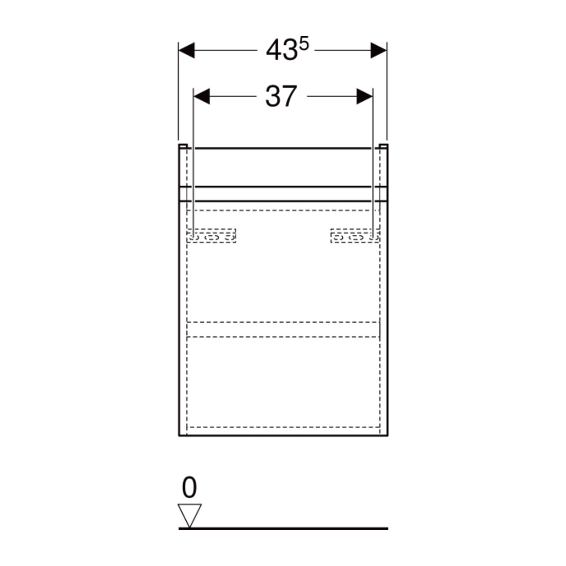 Geberit Waschtischunterschrank Renova Plan 43,5x60,5x34,5cm, 1 T, Nussb, F. strukt.