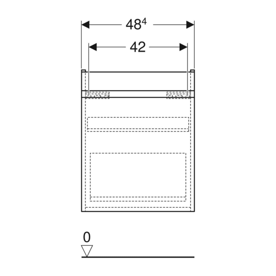 Geberit Waschtischunterschrank Renova Plan 48,4x60,6x40,7cm, lava, lackiert matt