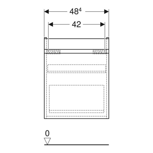 Geberit Waschtischunterschrank Renova Plan 48,4x60,6x40,7cm, we., lack. hochgl.