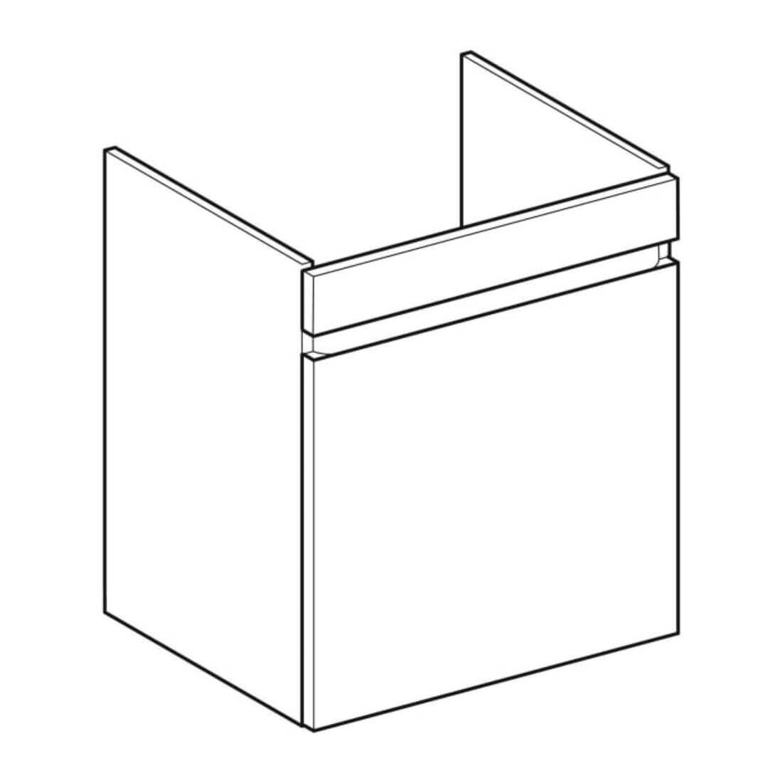 Geberit Waschtischunterschrank Renova Plan 53,6x60,6x44,6cm, we., lack. hochgl.