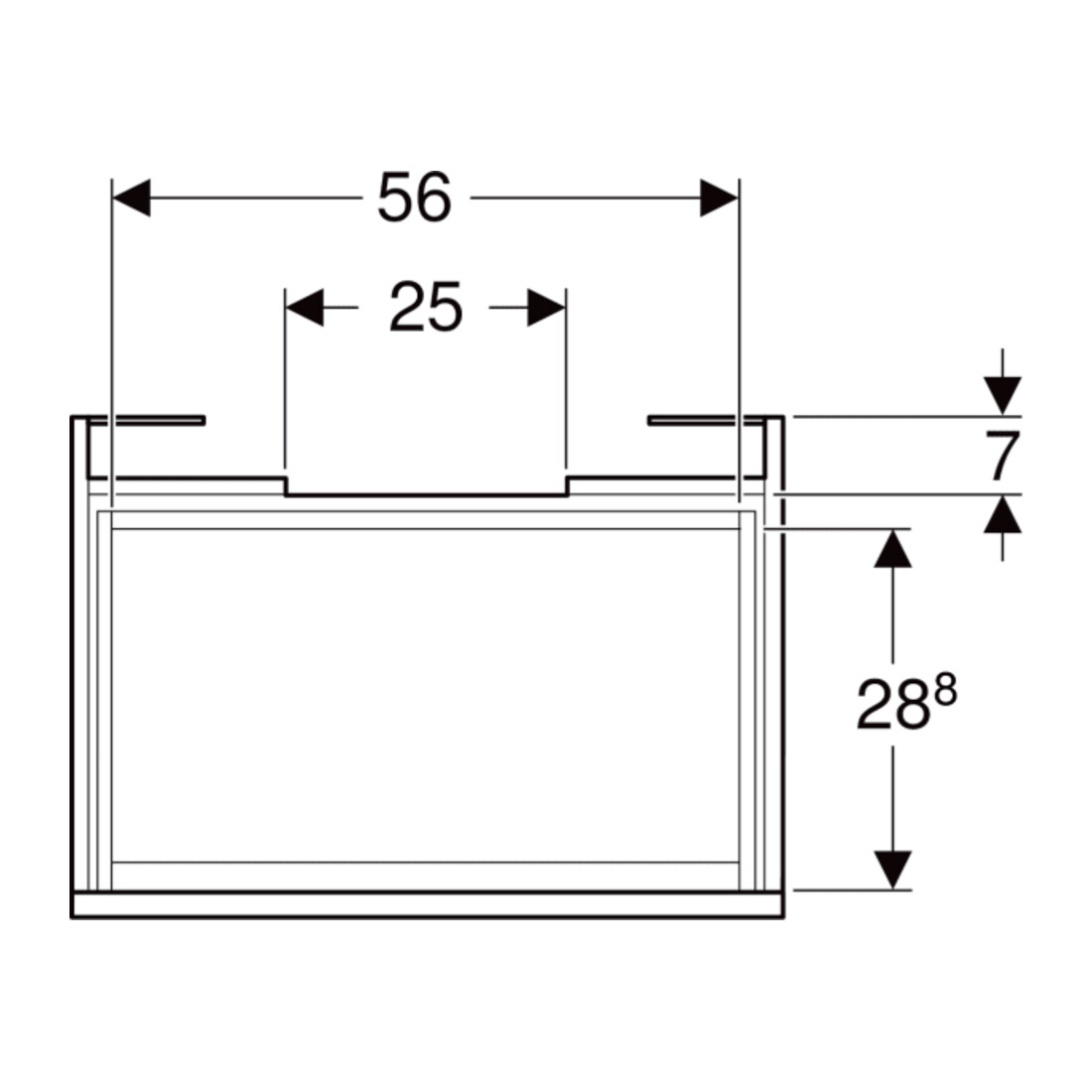 Geberit Waschtischunterschrank Renova Plan 63,4x60,6x44,6cm, lava, lackiert matt