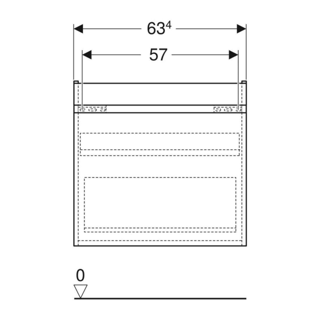 Geberit Waschtischunterschrank Renova Plan 63,4x60,6x44,6cm, we., lack. hochgl.