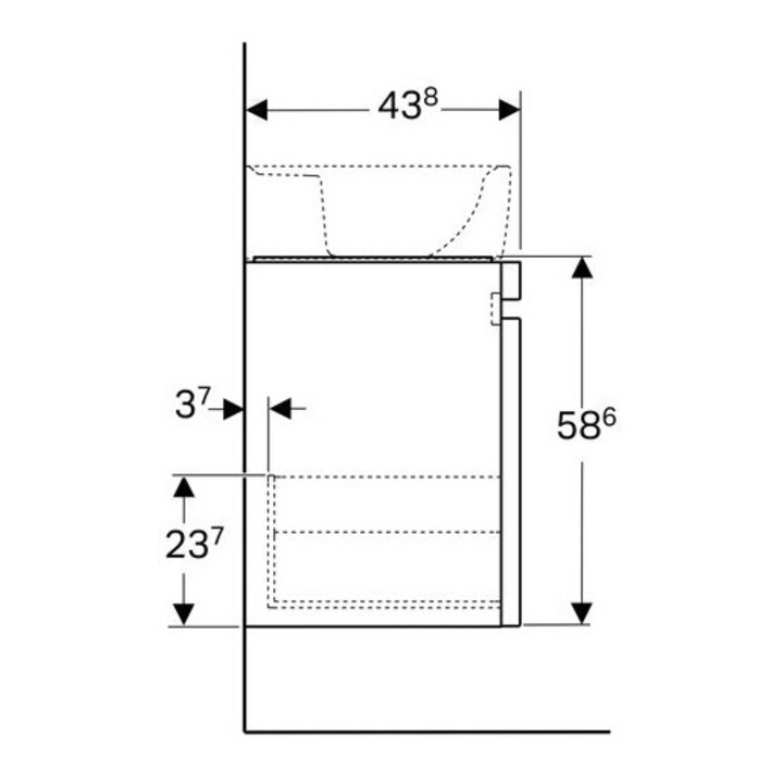 Geberit Waschtischunterschrank RENOVA PLAN 676 x 586 x 438 mm Lack lava matt