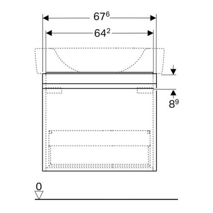 Geberit Waschtischunterschrank RENOVA PLAN 676 x 586 x 438 mm Lack lava matt