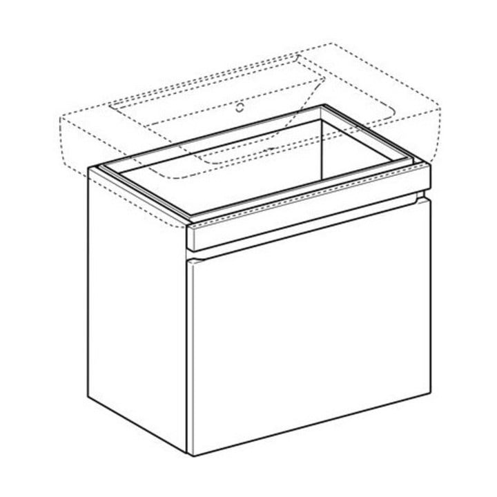 Geberit Waschtischunterschrank RENOVA PLAN 676 x 586 x 438 mm Lack lava matt