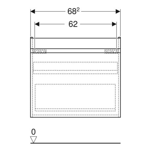 Geberit Waschtischunterschrank Renova Plan 68,2x60,6x44,6cm, lava, lackiert matt