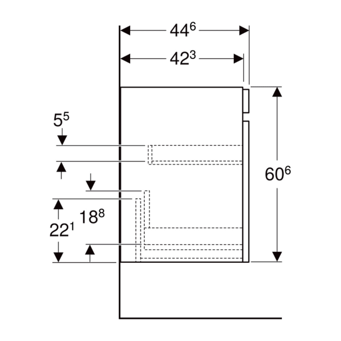 Geberit Waschtischunterschrank Renova Plan 78,2x60,6x44,6cm, lava, lackiert matt