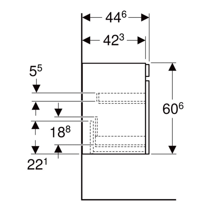 Geberit Waschtischunterschrank Renova Plan 83,2x60,6x44,6cm, lava, lackiert matt