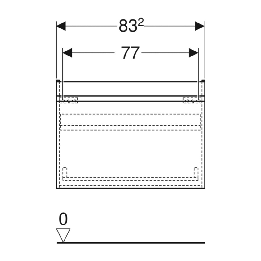 Geberit Waschtischunterschrank Renova Plan 83,2x60,6x44,6cm, Nussb, F. strukturiert