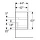 Geberit Waschtischunterschrank Renova Plan 83,2x60,6x44,6cm, we., lack. hochgl.