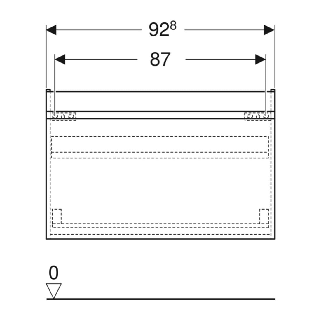 Geberit Waschtischunterschrank Renova Plan 92,8x60,6x44,6cm, Nussb, F. strukturiert