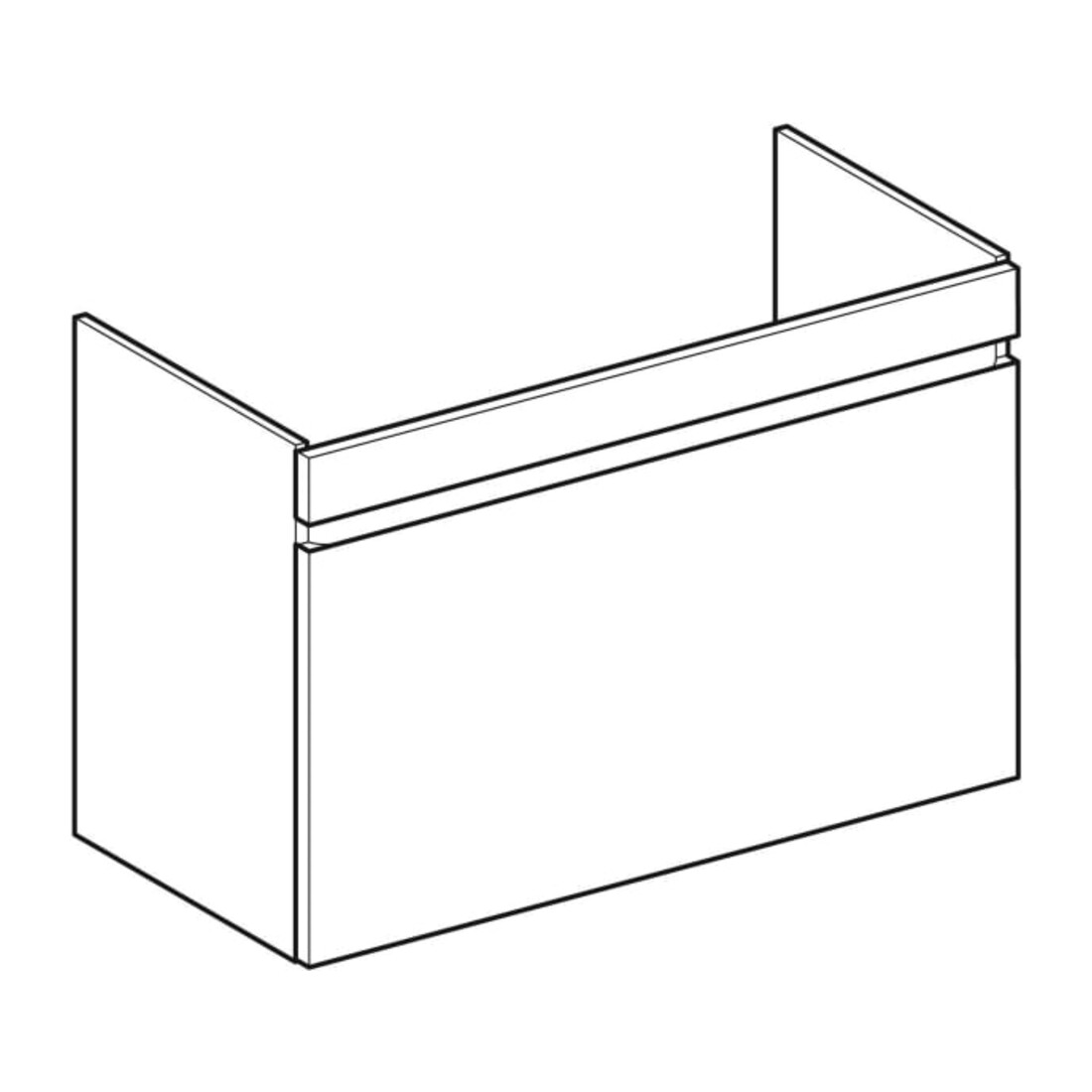 Geberit Waschtischunterschrank Renova Plan 92,8x60,6x44,6cm, Nussb he, F. strukt.