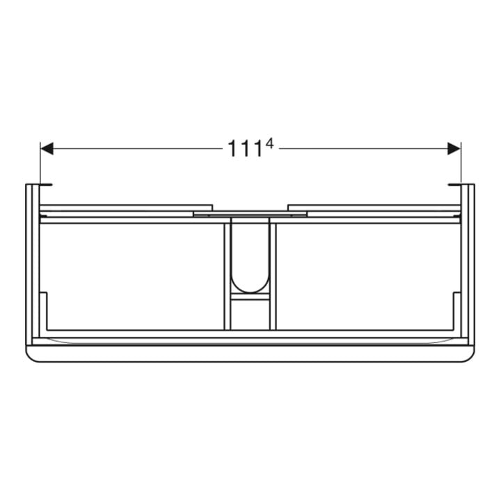 Geberit Waschtischunterschrank Smyle Square 118,4x61,7x47cm, lava matt, 2 Schubladen