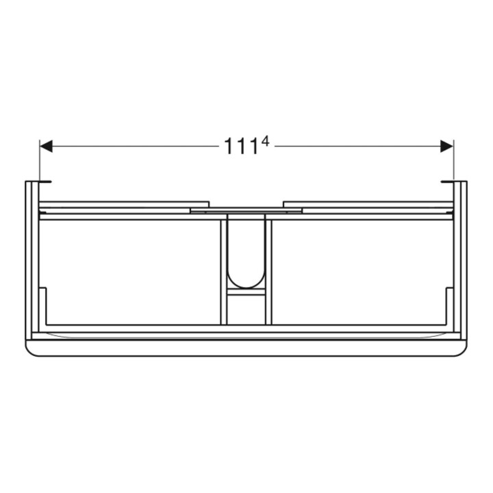 Geberit Waschtischunterschrank Smyle Square 118,4x61,7x47cm, sandgr. hgl, 2 Laden