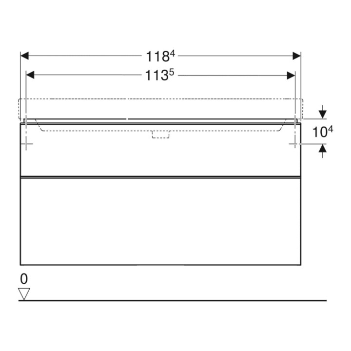 Geberit Waschtischunterschrank Smyle Square 118,4x61,7x47cm, sandgr. hgl, 2 Laden