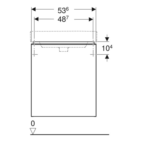 Geberit Waschtischunterschrank Smyle Square 53,6x61,7x43,3cm, 1 T. li, we. hochglanz