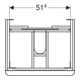 Geberit Waschtischunterschrank Smyle Square 58,4x61,7x47cm, Holz N hick., 2 Laden-4