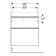 Geberit Waschtischunterschrank Smyle Square 58,4x61,7x47cm, sandgr. hgl, 2 Laden