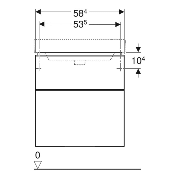 Geberit Waschtischunterschrank Smyle Square 58,4x61,7x47cm, sandgr. hgl, 2 Laden