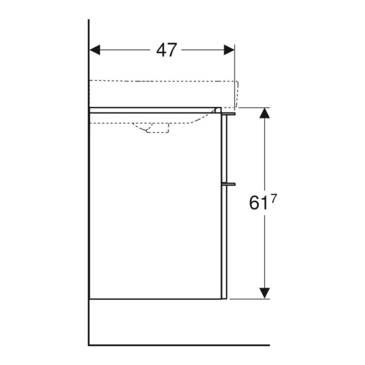 Geberit Waschtischunterschrank Smyle Square 58,4x61,7x47cm, sandgr. hgl, 2 Laden