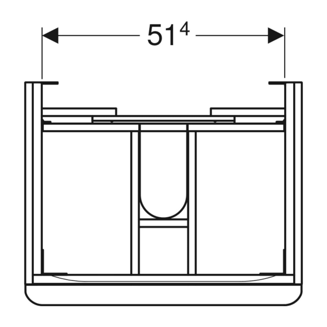 Geberit Waschtischunterschrank Smyle Square 58,4x61,7x47cm, we. hgl, 2 Schubladen