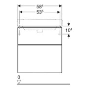 Geberit Waschtischunterschrank Smyle Square 58,4x61,7x47cm, we. hgl, 2 Schubladen-5