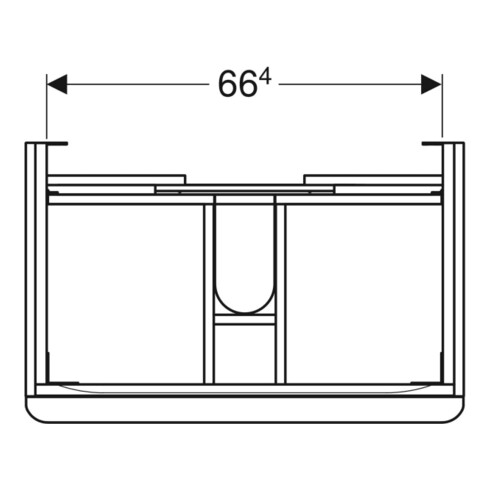 Geberit Waschtischunterschrank Smyle Square 73,4x61,7x47cm, Holz N hick., 2 Laden