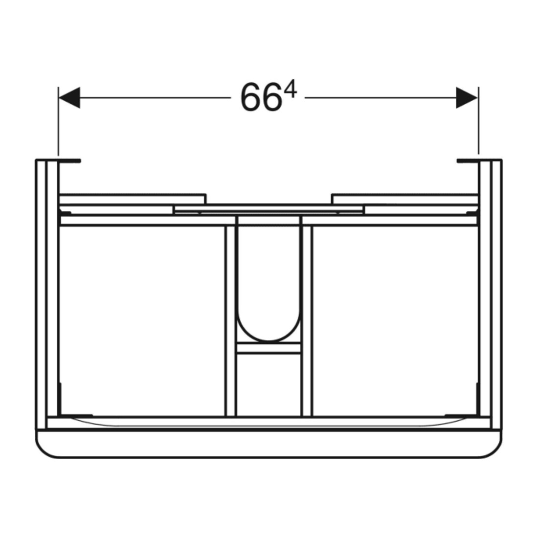 Geberit Waschtischunterschrank Smyle Square 73,4x61,7x47cm, lava matt, 2 Schubladen