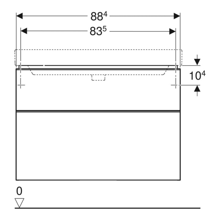 Geberit Waschtischunterschrank Smyle Square 88,4x61,7x47cm, lava matt, 2 Schubladen