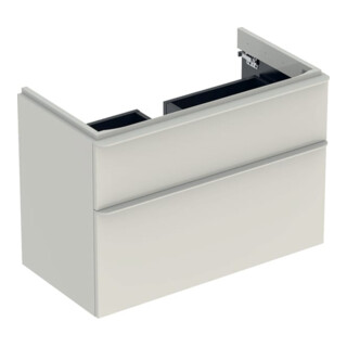 Geberit Waschtischunterschrank Smyle Square 88,4x61,7x47cm, sandgr. hgl, 2 Laden