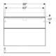 Geberit Waschtischunterschrank Smyle Square 88,4x61,7x47cm, we. hgl, 2 Schubladen
