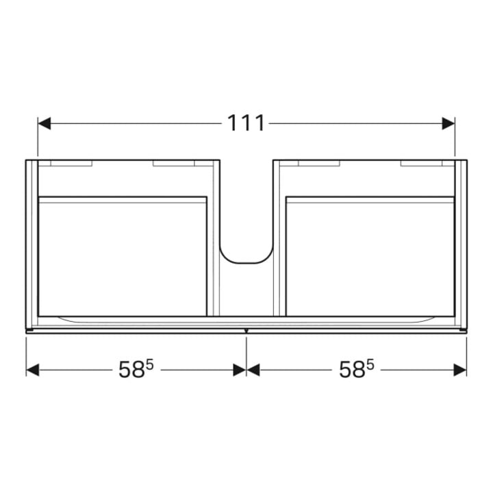 Geberit Waschtischunterschrank Xeno2 117,4x22x46,2cm, m 2 L, strukt./sch.-gr