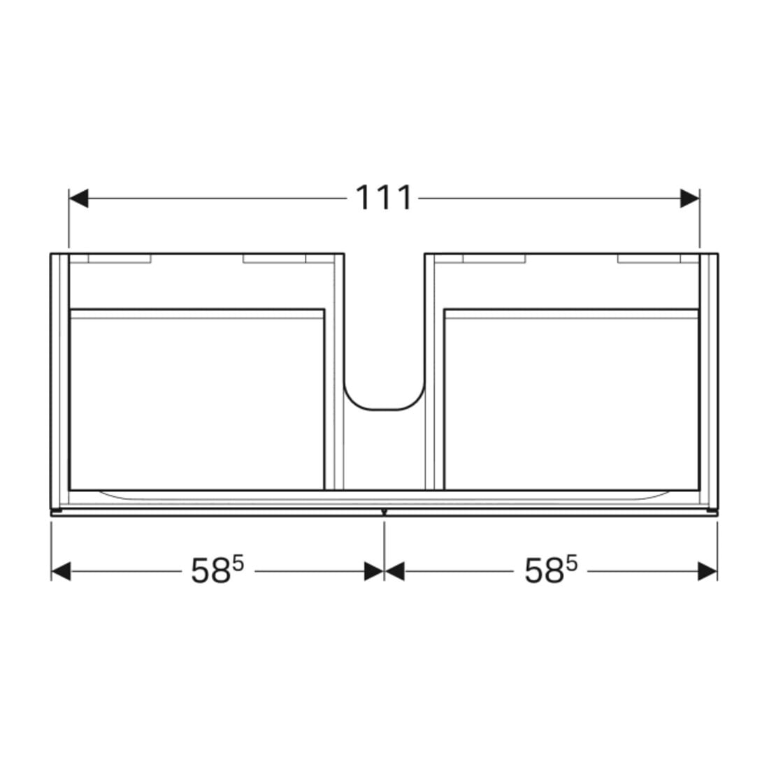 Geberit Waschtischunterschrank Xeno2 117,4x22x46,2cm, m 2 L, strukt./sch.-gr
