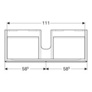 Geberit Waschtischunterschrank Xeno2 117,4x22x46,2cm, m 2 Laden, hochgl./we-4