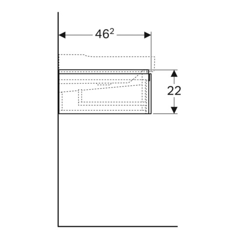 Geberit Waschtischunterschrank Xeno2 117,4x22x46,2cm, m 2 Laden, hochgl./we