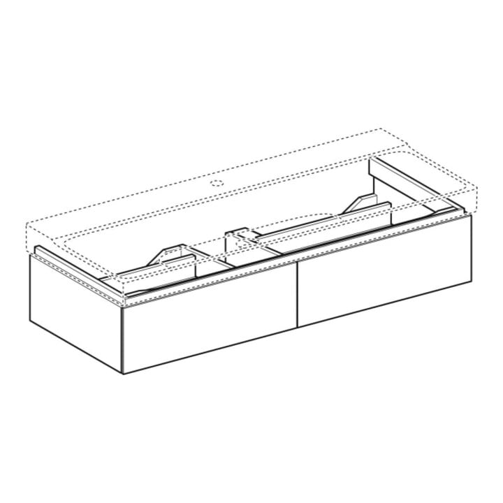 Geberit Waschtischunterschrank Xeno2 117,4x22x46,2cm, m 2 Laden, matt/greige