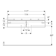 Geberit Waschtischunterschrank Xeno2 117,4x22x46,2cm, m 2 Laden, matt/greige-5
