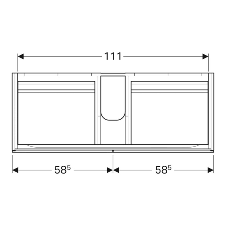 Geberit Waschtischunterschrank Xeno2 117,4x53x46,2cm, m 4 L, strukt./sch.-gr