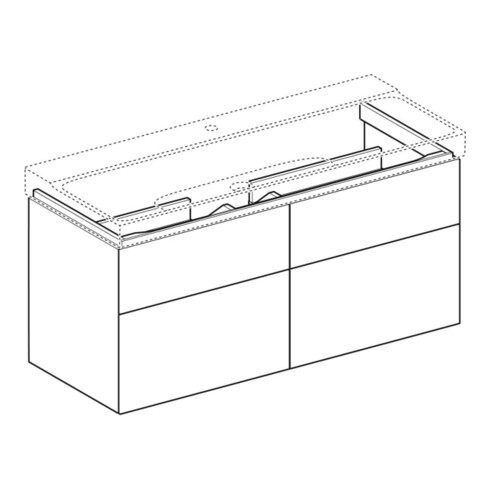 Geberit Waschtischunterschrank Xeno2 117,4x53x46,2cm, m 4 L, strukt./sch.-gr