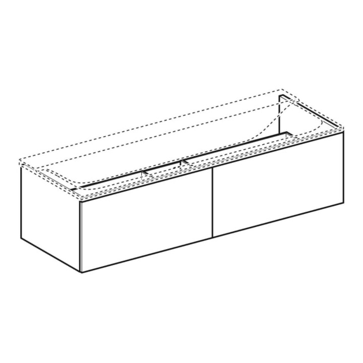 Geberit Waschtischunterschrank Xeno2 139,5x35x47,3cm, m 2 L, lack. m/greige